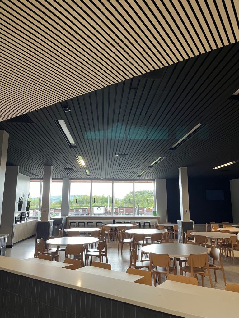 Cégep de Thetford furnished by Espace Cabdéco. Tula chairs by Origins 1971. 